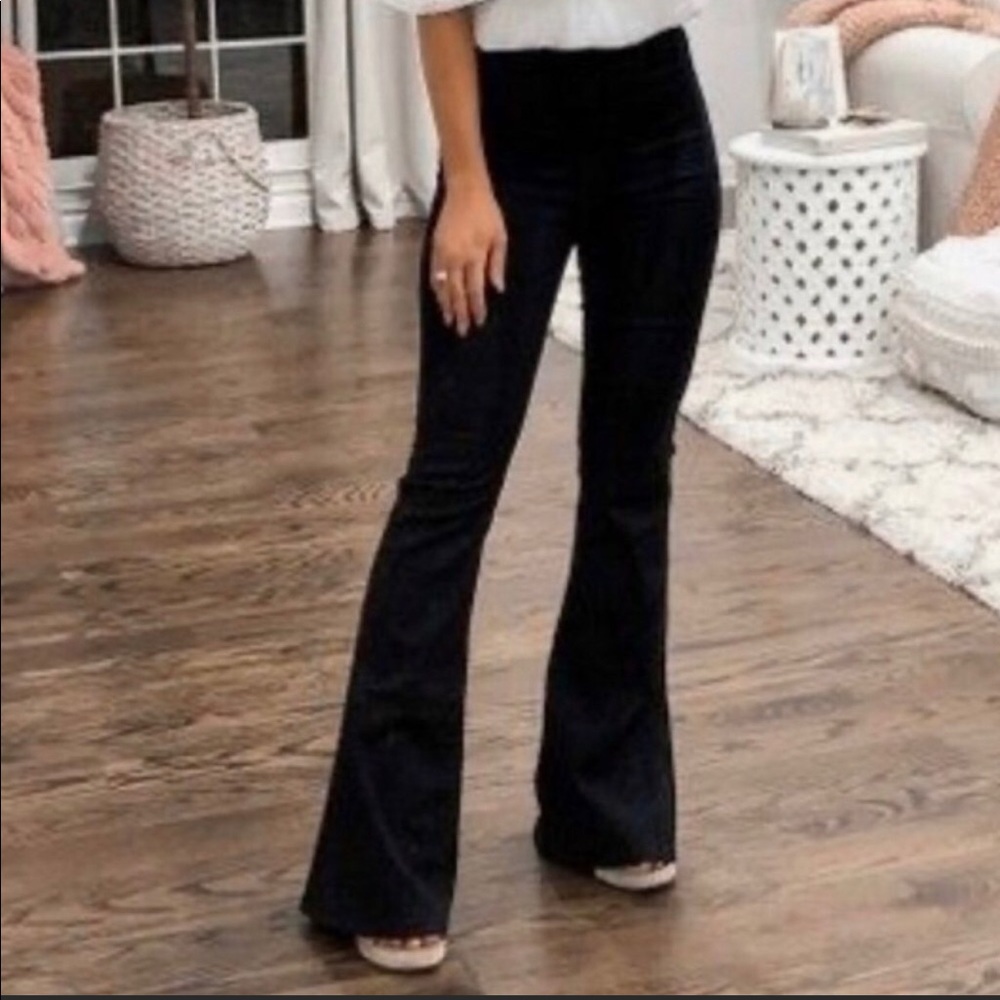 Sleek & Sexy NEW Black Knit Flare Pants